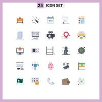 interface mobile ensemble de 25 pictogrammes d'outils de recherche d'outils d'analyse de fichiers éléments de conception vectoriels modifiables vecteur