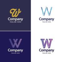 lettre w grand logo pack design création de logos modernes créatifs pour votre entreprise vecteur
