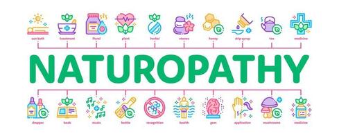vecteur de bannière infographique minimal de médecine traditionnelle de naturopathie