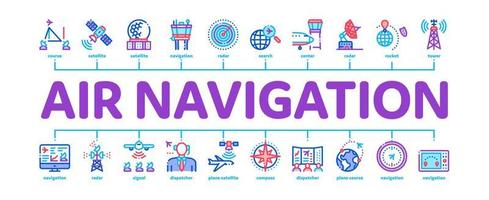 vecteur de bannière infographique minimal outil de navigation aérienne