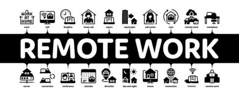 vecteur de bannière infographique minimal indépendant de travail à distance