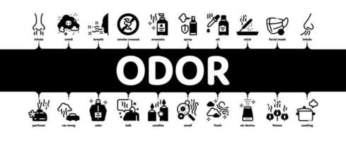 odeur, arôme, et, odeur, minimal, infographie, bannière, vecteur