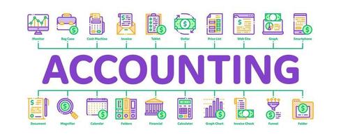 vecteur de bannière infographique minimal de comptabilité financière