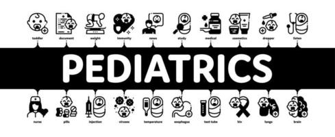 vecteur de bannière infographie minimale médicale pédiatrie