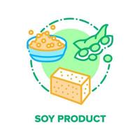 illustration de couleur de concept de vecteur de produit de soja plat