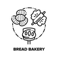 pain boulangerie vecteur concept illustrations noires