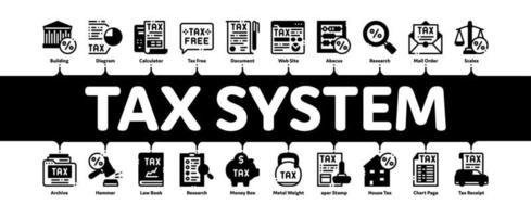 système fiscal finance vecteur de bannière infographique minimal