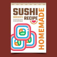 vecteur de bannière promotionnelle de recette maison de sushi