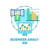 couleur de concept de vecteur de marché d'analyse commerciale