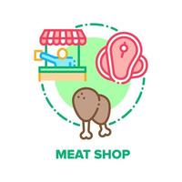 illustration de couleur de concept de vecteur de vente de magasin de viande