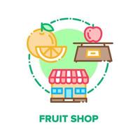 illustration de couleur de concept de vecteur de nourriture de magasin de fruits