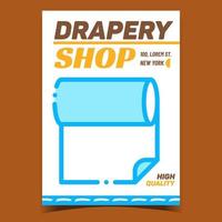 vecteur d'affiche de promotion créative de magasin de draperie