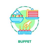 illustration de couleur de concept de vecteur de menu de buffet plat