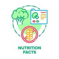 illustration de couleur de concept de vecteur de faits nutritionnels plat