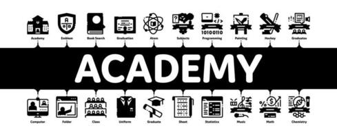academy education minimal infographie bannière vecteur