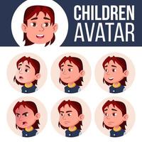 garçon avatar set vecteur enfant. école primaire. affronter les émotions. gosse, enfant. beau, drôle. dépliant, livret. illustration de tête de dessin animé