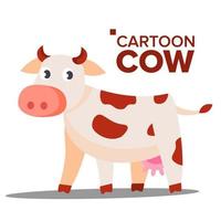 vecteur de vache. animal. illustration de dessin animé plat isolé