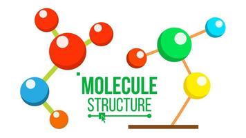 vecteur d'icône de structure de molécule. symbole d'adn. médecine, science, chimie, biotechnologie innovante. illustration de dessin animé isolé