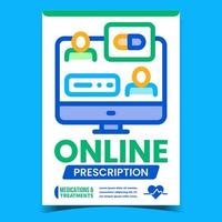 vecteur d'affiche publicitaire de prescription en ligne