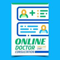 consultation de médecin en ligne publicité bannière vecteur
