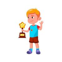 enfant garçon a remporté le prix du vecteur de compétition sportive