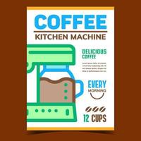 vecteur de bannière publicitaire de machine de cuisine à café