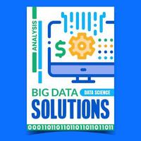 vecteur daffiche promotionnelle créative de solutions de big data