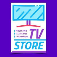 vecteur d'affiche promotionnelle créative de magasin de détail tv