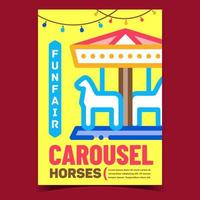 fête foraine chevaux carrousel publicité affiche vecteur