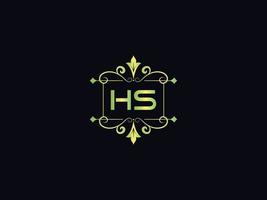 logo de lettre hs, vecteur d'icône de logo de luxe monogramme hs