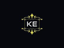 logo de luxe ke élégant, conception de lettre de logo typographie ke vecteur