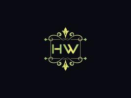 hw lettre logo, monogramme hw luxe logo icône vecteur