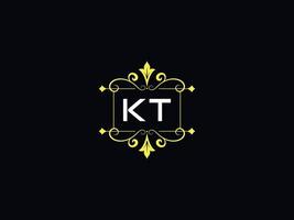 logo de luxe kt élégant, conception de lettre de logo typographie kt vecteur