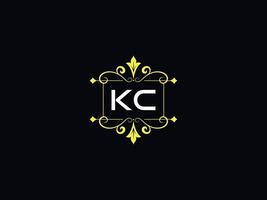 logo de luxe kc élégant, conception de lettre de logo kc typographie vecteur
