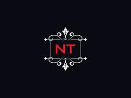 image de logo nt minimaliste, vecteur de logo de lettre de luxe nt créatif