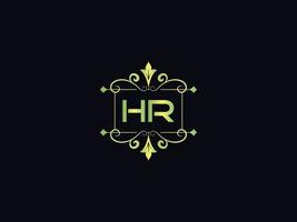 logo de lettre hr, monogramme logo de luxe hr vecteur d'icône