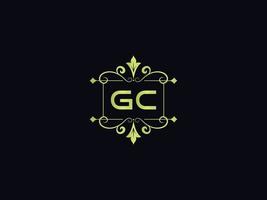 icône du logo gc premium, icône du logo lettre minimaliste de luxe carré gc vecteur