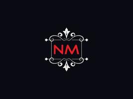 image de logo nm minimaliste, vecteur de logo de lettre de luxe nm créatif