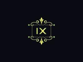 icône abstraite du logo ix, vecteur de lettre du logo de luxe minimal ix