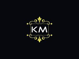 logo de luxe km élégant, conception de lettre de logo typographie km vecteur