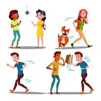 conception de couleur peur personnage personnes set vector