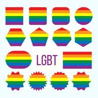 lgbt pride flag collection figure icônes set vector