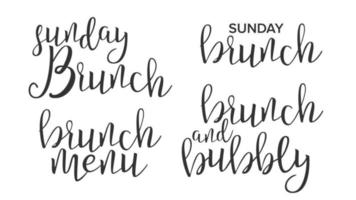 calligraphie moderne drôle du vecteur de mot brunch