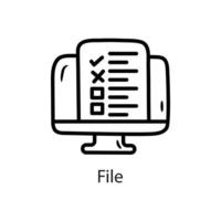 illustration de conception d'icône de contour de fichier. symbole de données sur fond blanc fichier eps 10 vecteur