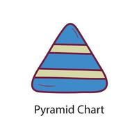 illustration de conception d'icône de contour rempli de graphique pyramidal. symbole de données sur fond blanc fichier eps 10 vecteur