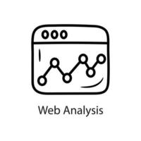 illustration de conception d'icône de contour d'analyse web. symbole de données sur fond blanc fichier eps 10 vecteur