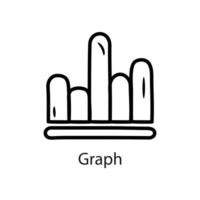 illustration de conception d'icône de contour de graphique. symbole de données sur fond blanc fichier eps 10 vecteur
