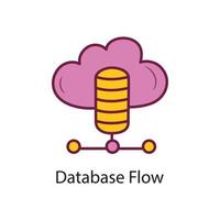 illustration de conception d'icône de contour rempli de flux de base de données. symbole de données sur fond blanc fichier eps 10 vecteur