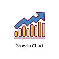 graphique de croissance rempli contour icône illustration de conception. symbole de données sur fond blanc fichier eps 10 vecteur