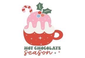 citation de noël de la saison du chocolat chaud vecteur